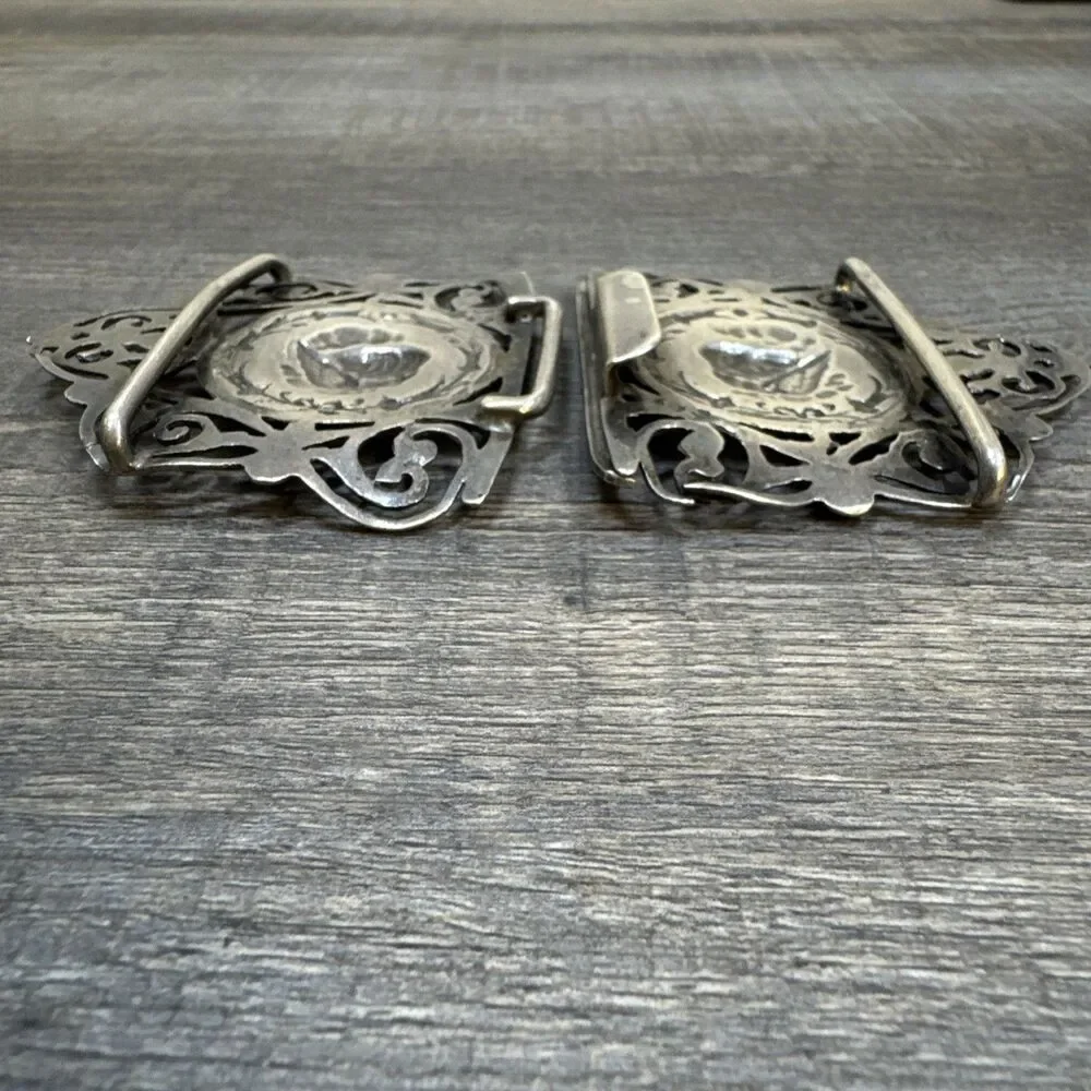 Victorian Sterling Silver Nurses Belt Buckle Cherubs Chester 1895 Henry Matthews